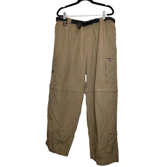 Eddie Bauer Tan  Convertible Cargo Belted Pants Mens size L NWT - Picture 1 of 16